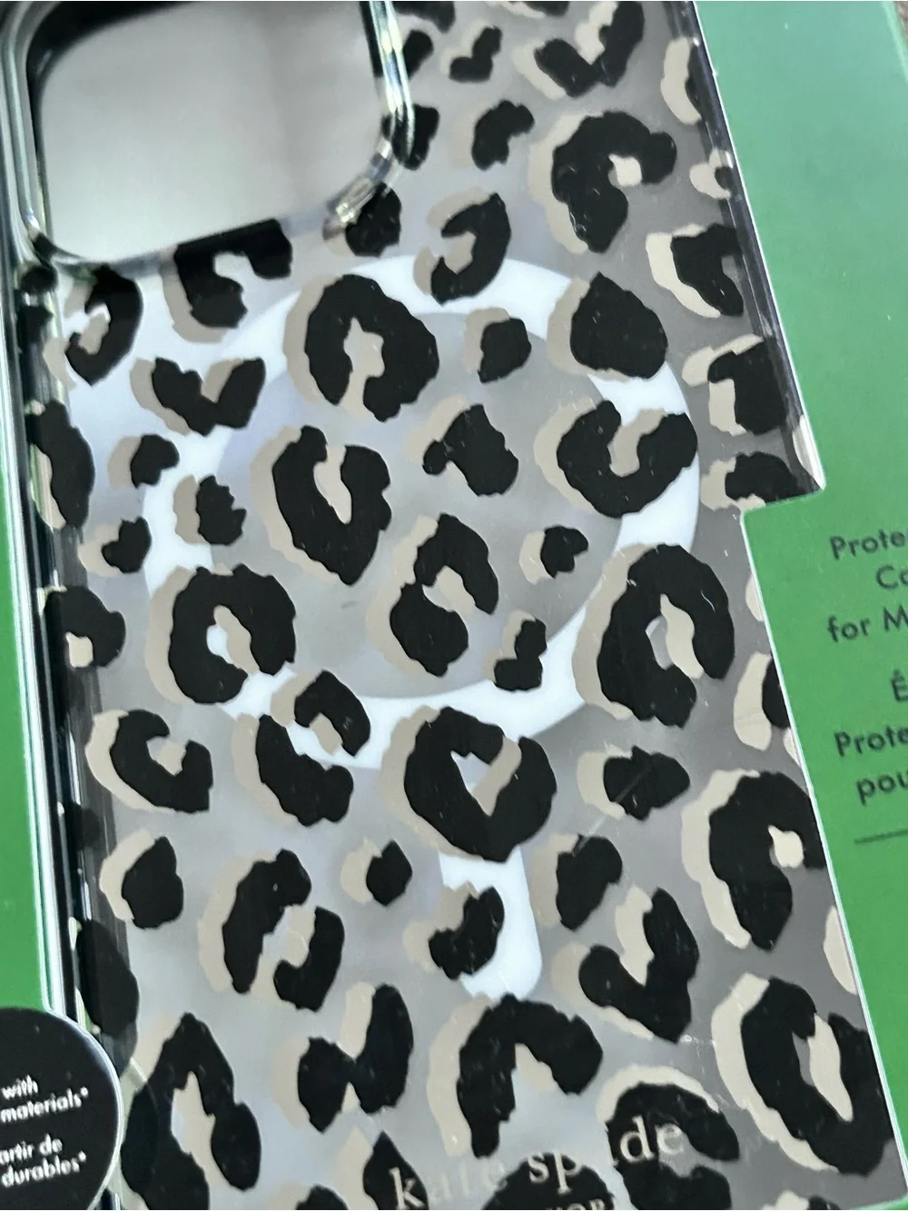 kate spade City Leopard Print Clear MagSafe iPhone 15 Pro Max Case New in Box